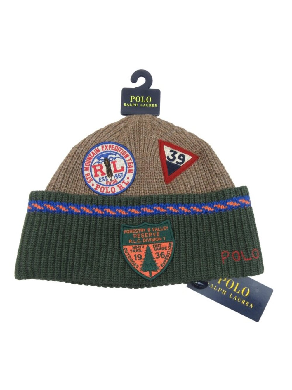 Polo Ralph Lauren Mountain Expedition Patch Skull Beanie Cap One Size NEW